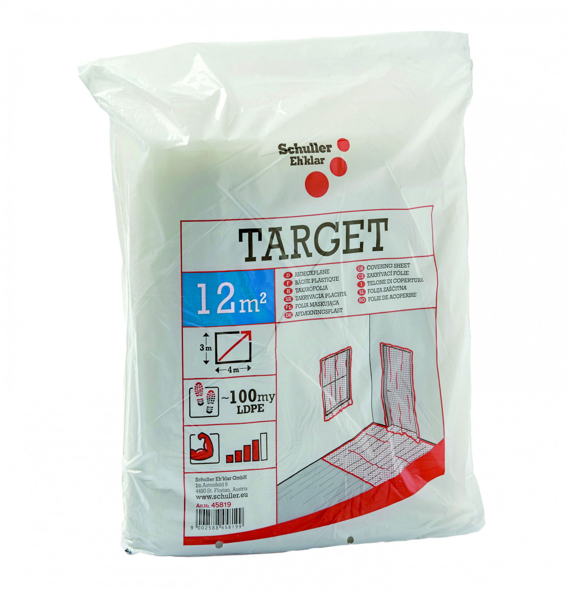 Schuller TARGET S100 takarófólia, LDPE, áttetsző, opálos, 100 my, 3 m x 4 m termék fő termékképe