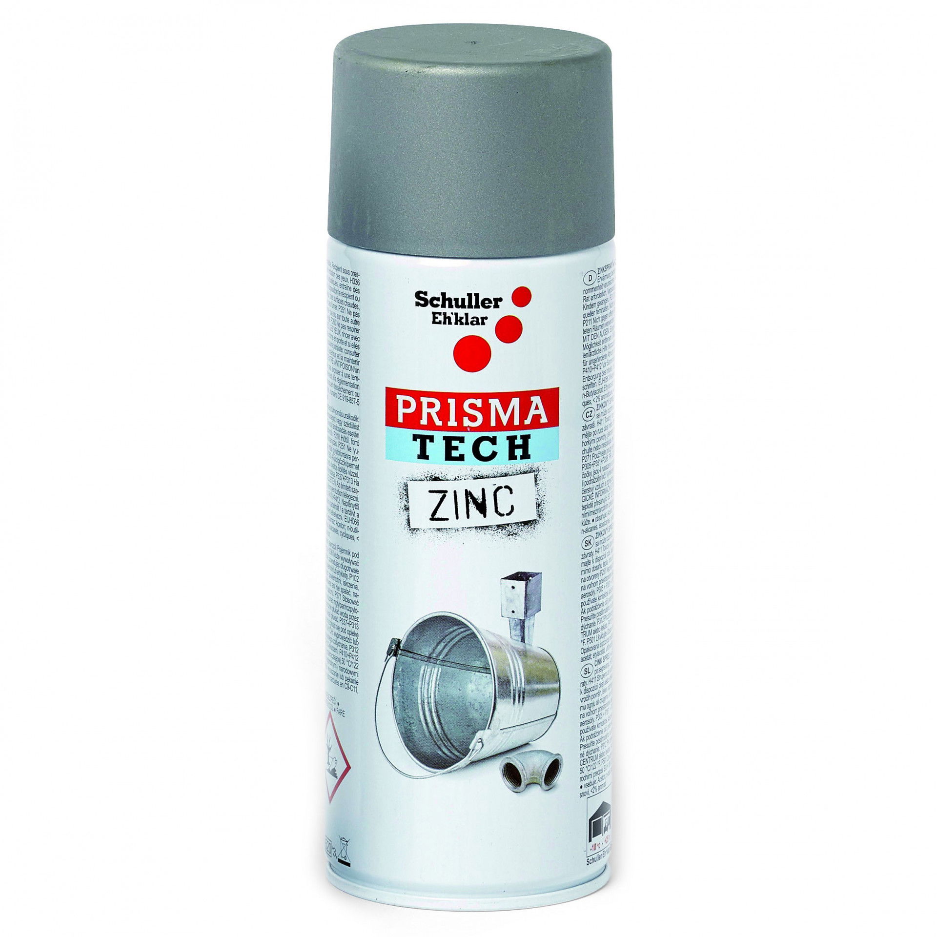 Schuller PRISMA TECH ZINC cink részecskékkel dúsított lakkspray, sötétszürke, 400 ml termék fő termékképe