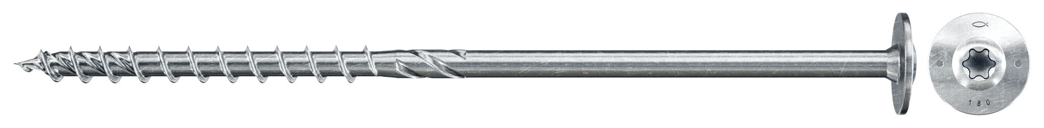 Fischer PowerFast FPF II WTP 8.0 x 320 BC 50 lapos fejű, részmenetes szerkezetépítő csavar TX behajtással, 50 db/csomag termék fő termékképe
