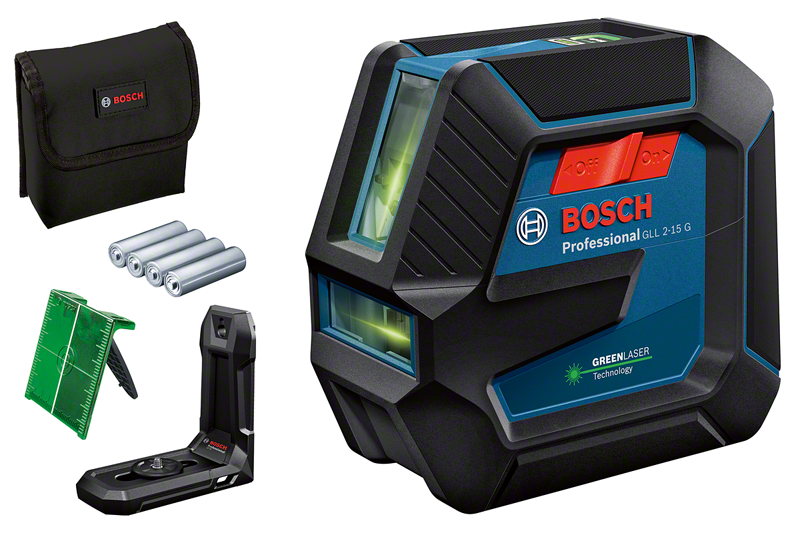 Bosch GLL 2-15 G vonallézer + LB 10 univerzális tartó termék fő termékképe